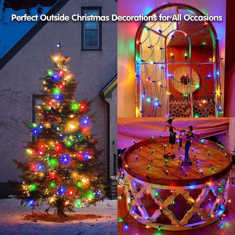 Dirnun Led Christmas Net Lights Outdoor Christmas Lights Multicolor 160LED 5ftx7ft, Waterproof Outdoor Indoor Fairy Mesh Net Light for Xmas Party, Yard, Patio, Trees, Shrubs, Bushes Decorations - Image 5